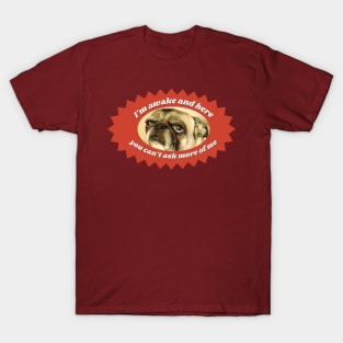 Tired Pug Funny Dog Design T-Shirt